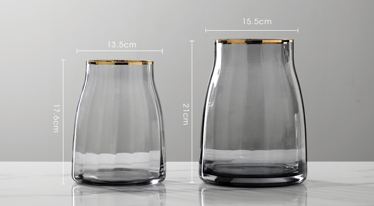 tracing gold wave light transparent gray glass vase-3.jpg